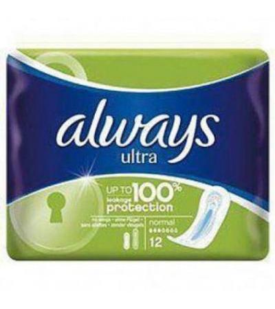 Always Binden ultra normal 100% protection ohne Flügel 12 Stk.