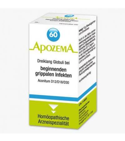 Apozema Dreiklang Globuli bei beginnenden grippalen Infekten Nr. 60 (Aconitum D12/D18/D30) 15 g