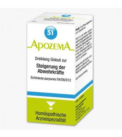 Apozema Dreiklang Globuli zur Steigerung der Abwehrkräfte Nr.51 (Echinacea purpurea D4/D6/D12) 15 g