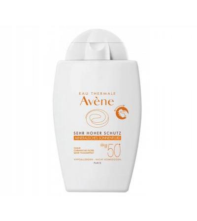 Avene Sonnen Fluid Mineralquellenprodukt 50+ Ungetönt 40 ml