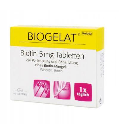 BIOGELAT BIOTIN 5 mg Tabletten 40 Stk.